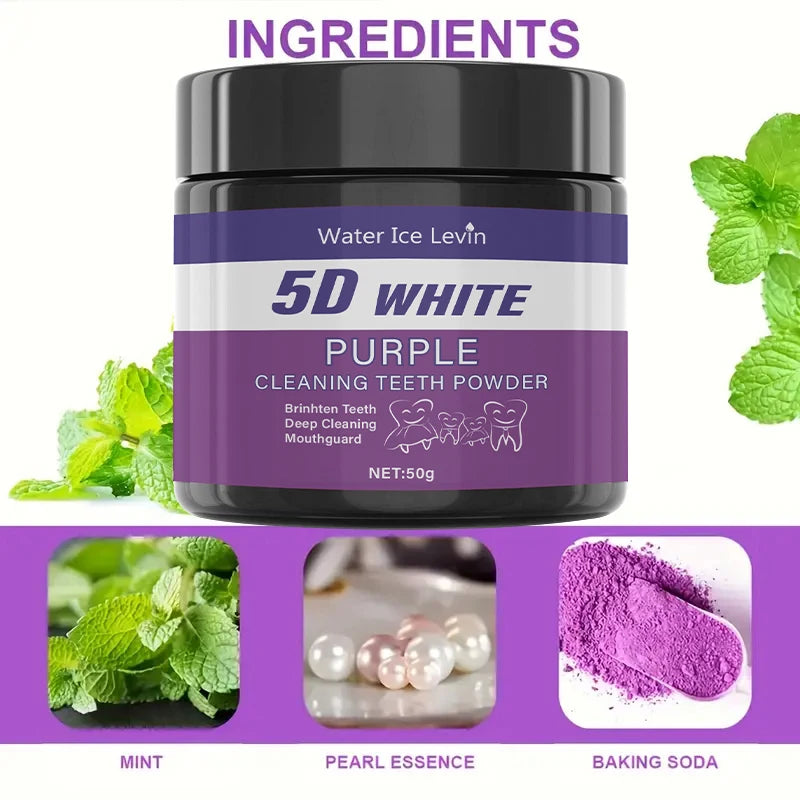 POLVO MORADO BLANQUEADOR DENTAL.