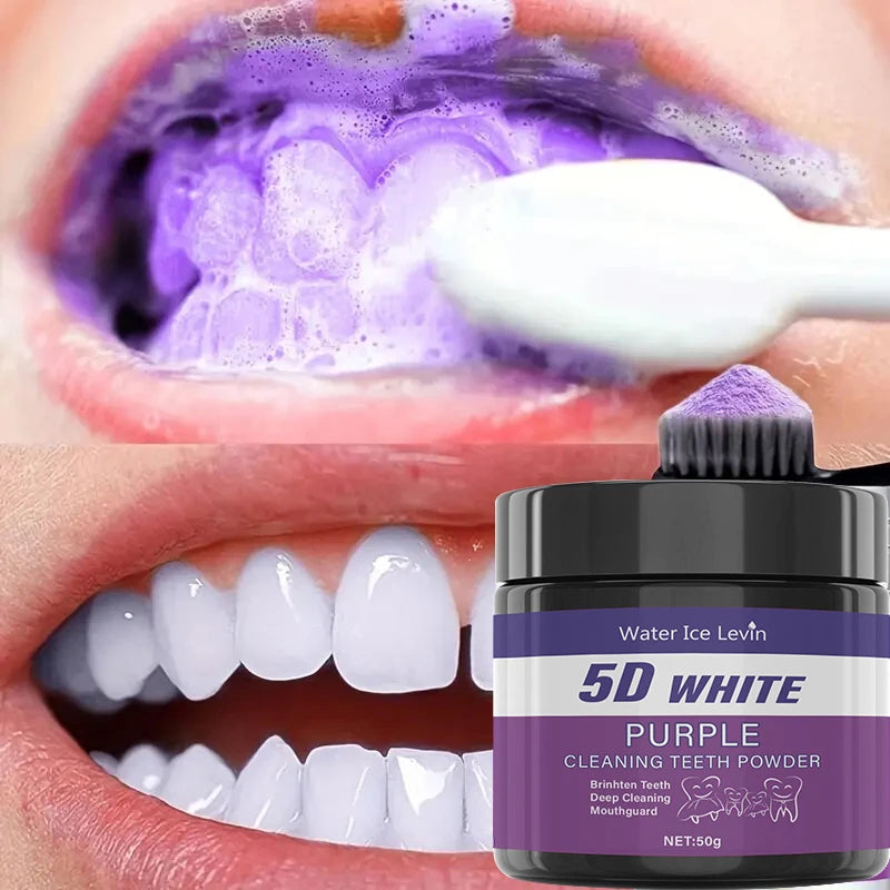 POLVO MORADO BLANQUEADOR DENTAL.
